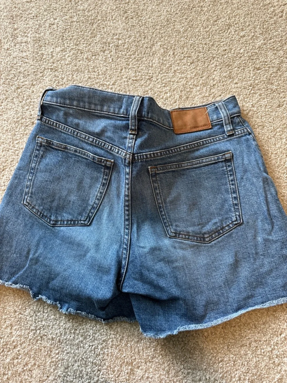 J. Crew Distressed Mid-Blue Denim Shorts